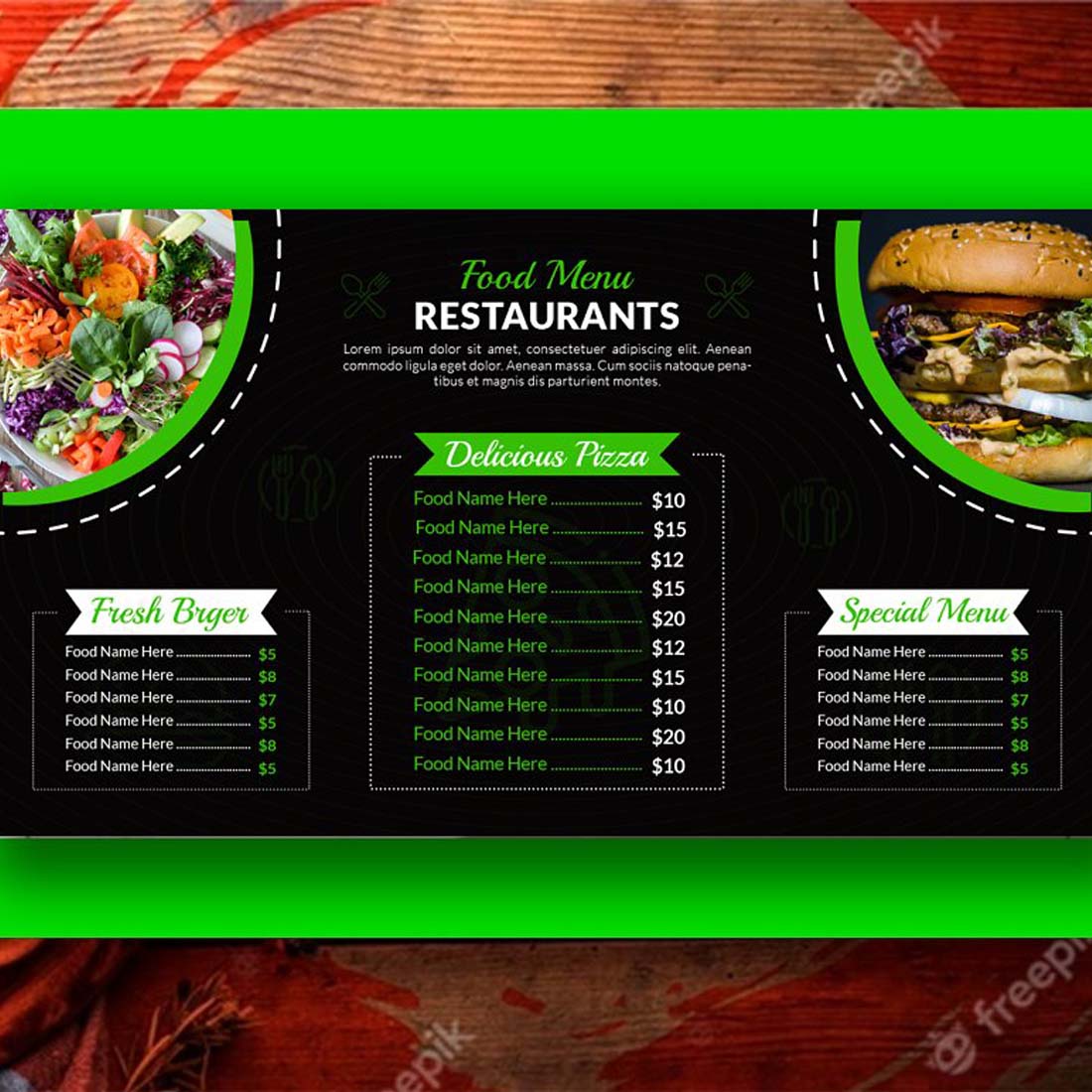 Digital Food Menu Restaurants V-05 preview image.