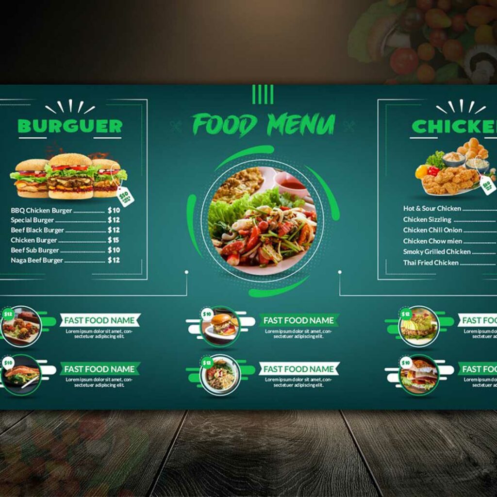 Digital Food Menu Design Template V23 MasterBundles