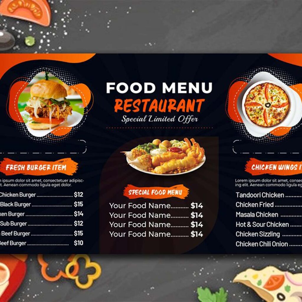 Digital Food Menu Design Template V-13 - MasterBundles