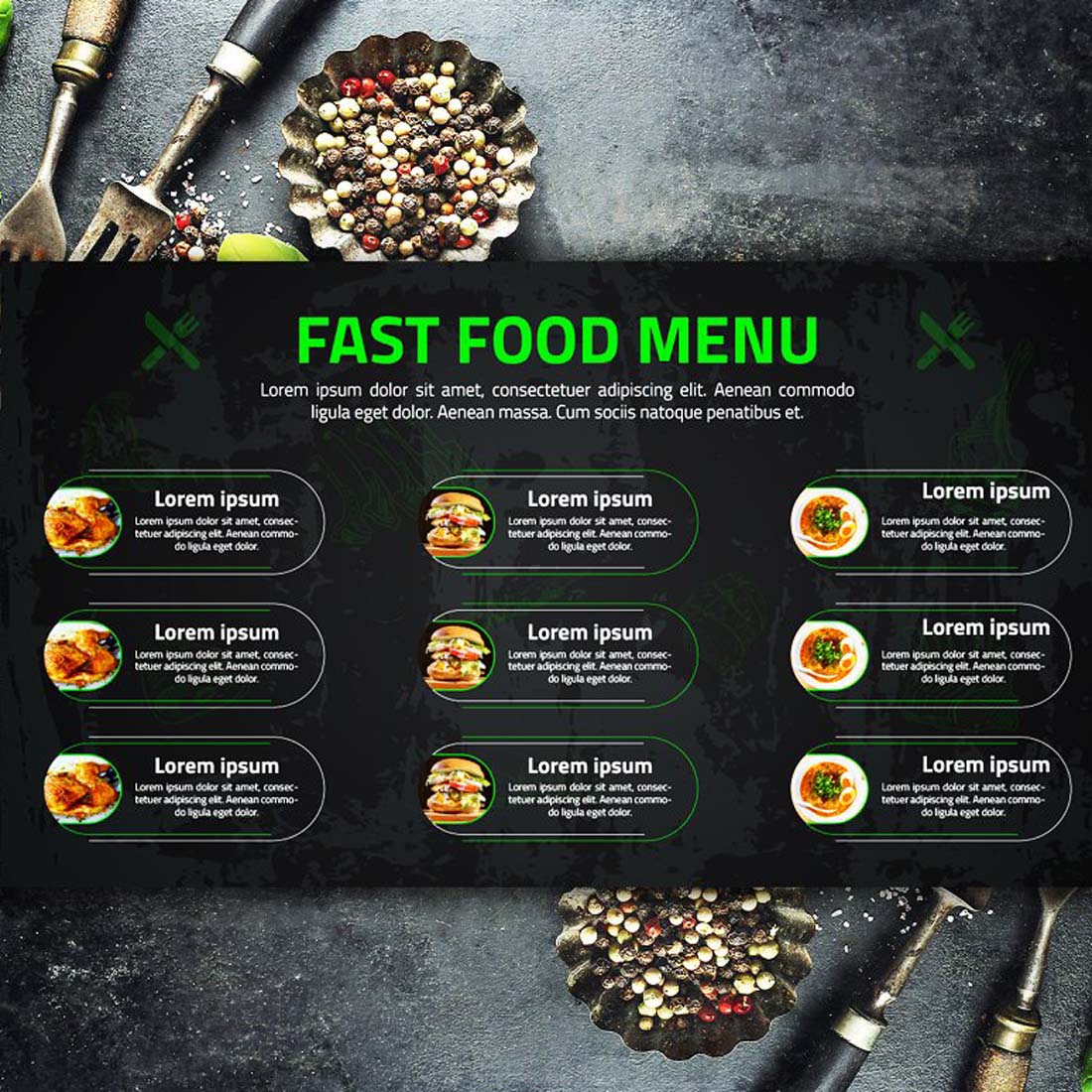 Fast Food Digital Menu Design preview image.