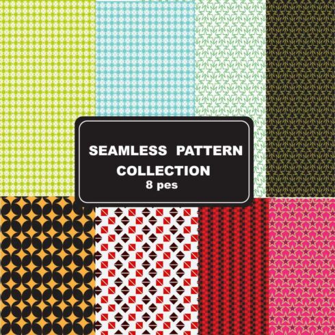 8 Cool Retro Seamless Patterns | Digital Bundle cover image.