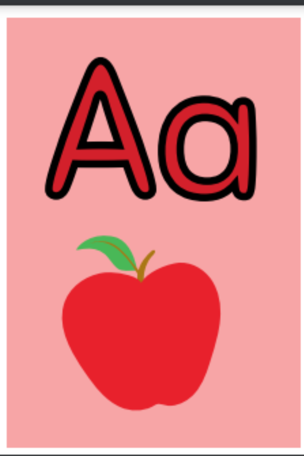 Alphabet Flash Card for Kindergarten (PDF Printable) pinterest preview image.