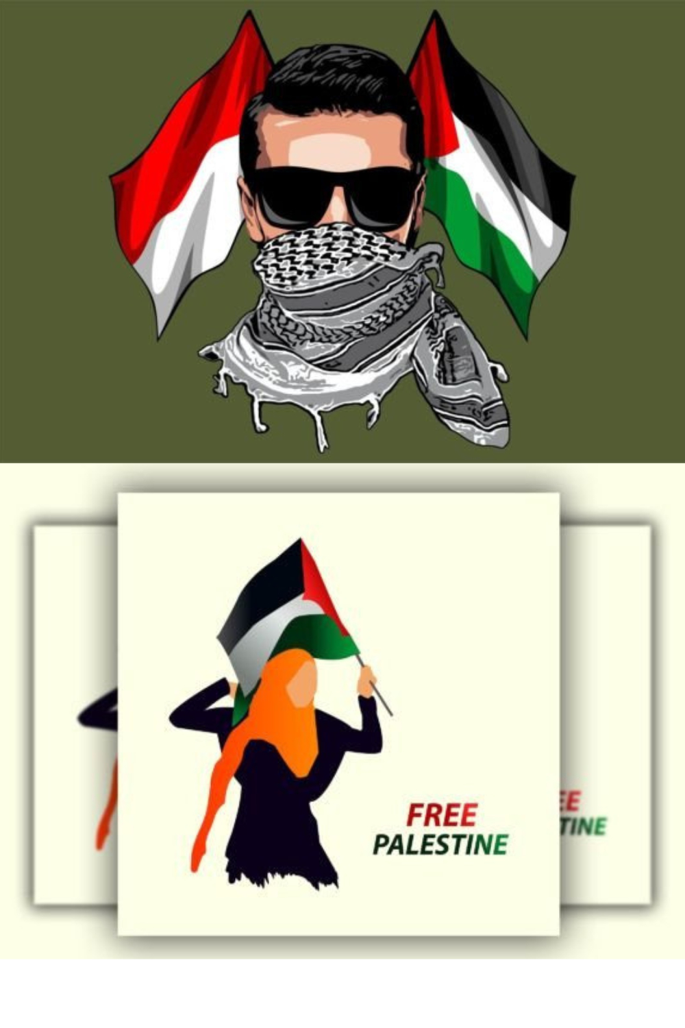 Free Palestine flyer bundle pinterest preview image.