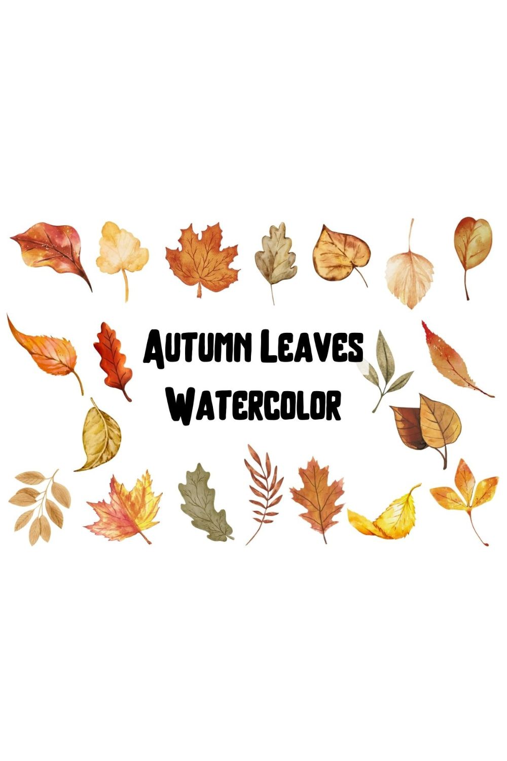 Watercolor Autumn Leaves Clipart pinterest preview image.