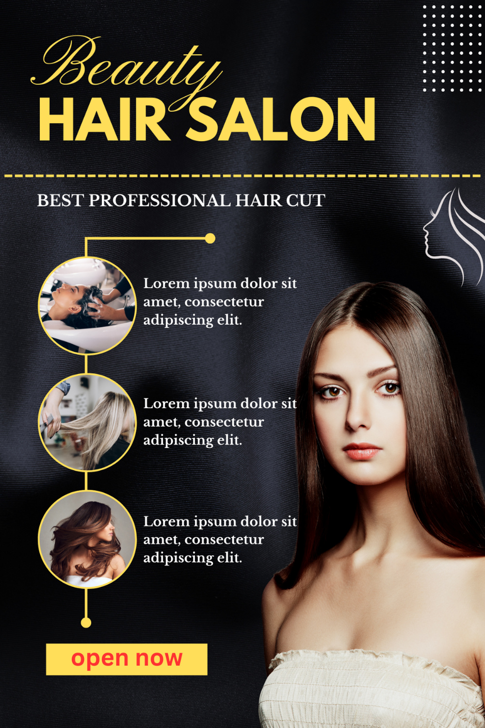 Beauty Salon flyer theme pinterest preview image.