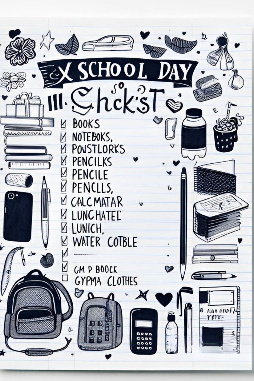 baby school bundle checklist pinterest preview image.