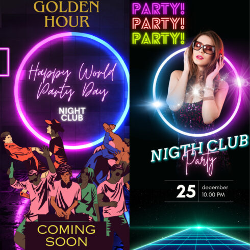 night club flyer template bundle cover image.