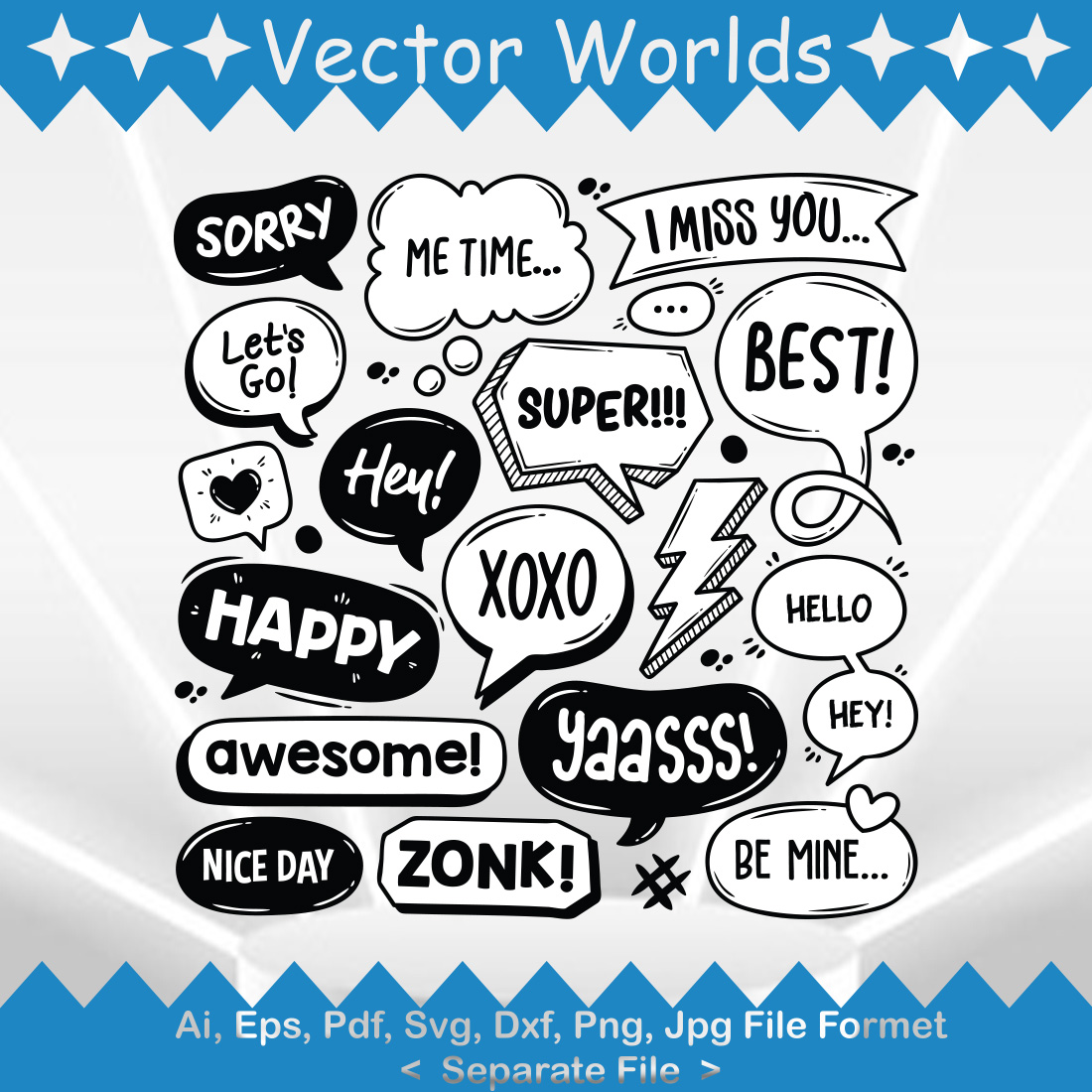 Speech Bubbles SVG Vector Design preview image.