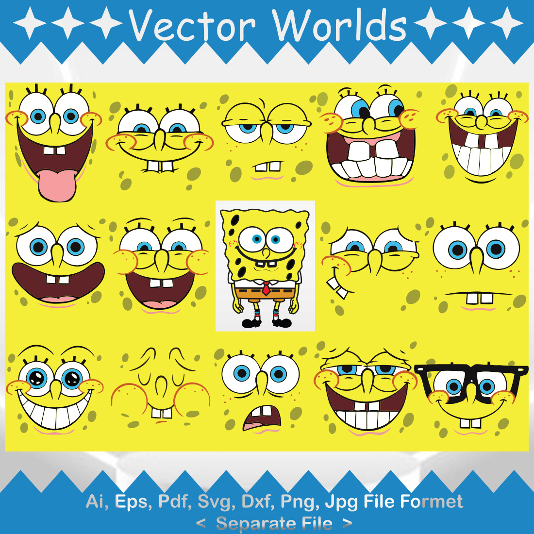 SpongeBob SquarePants Character SVG Vector Design preview image.