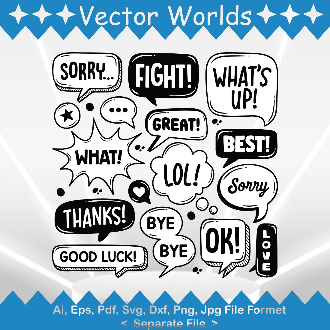 Speech Bubbles SVG Vector Design preview image.