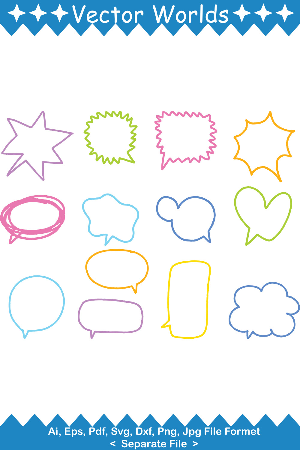 Speech Bubbles SVG Vector Design pinterest preview image.