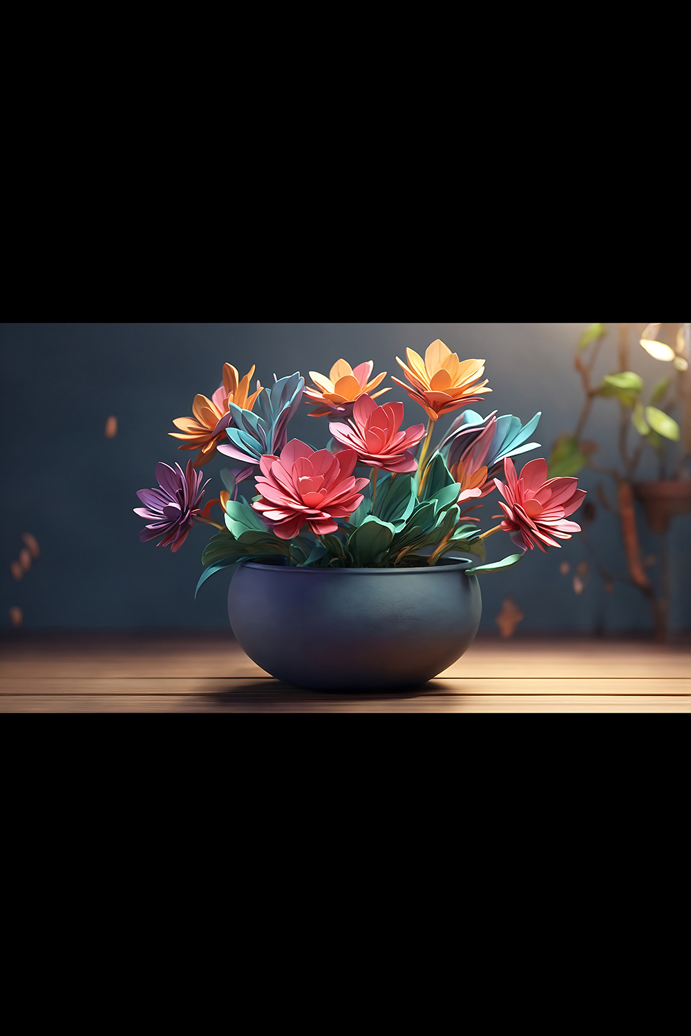 Vase with beautiful peony flowers on table - ai generated pinterest preview image.