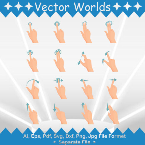 Touch Screen Hand SVG Vector Design cover image.