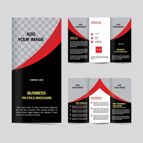 Vector business trifold brochure design cover image.