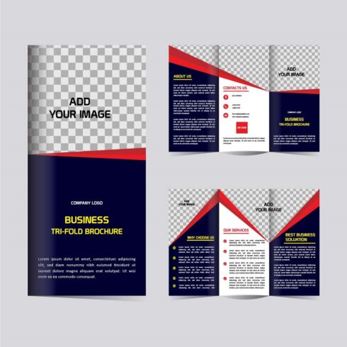 Vector business trifold brochure design editable cover image.