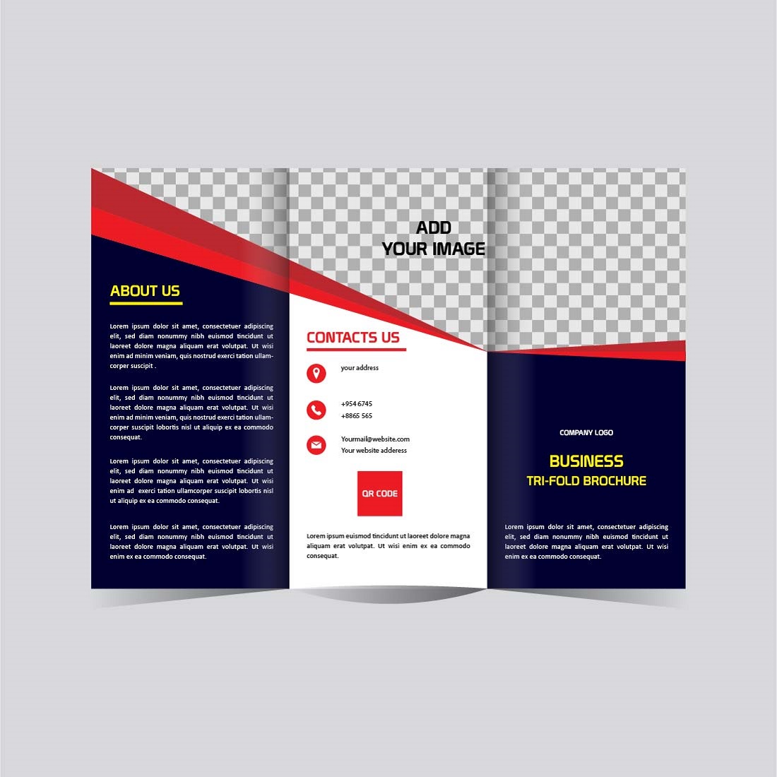 Vector business trifold brochure design editable preview image.