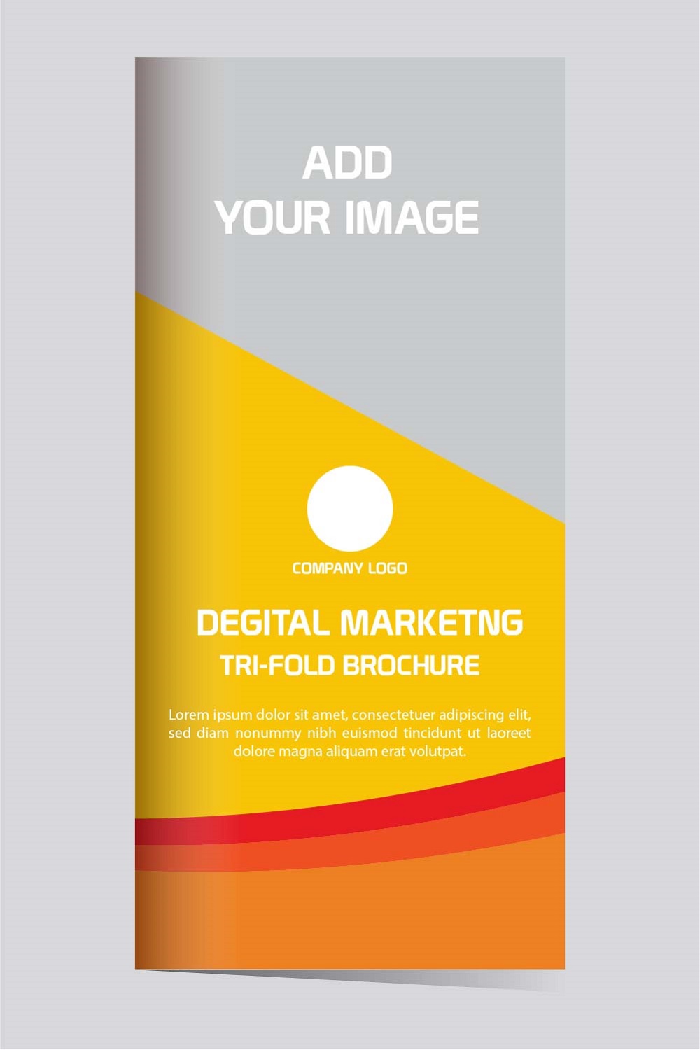 Vector digital marketing trifold brochure design editable and resizable pinterest preview image.