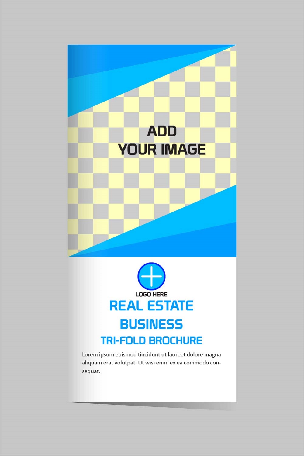 Vector real estate Tri fold brochure design template pinterest preview image.