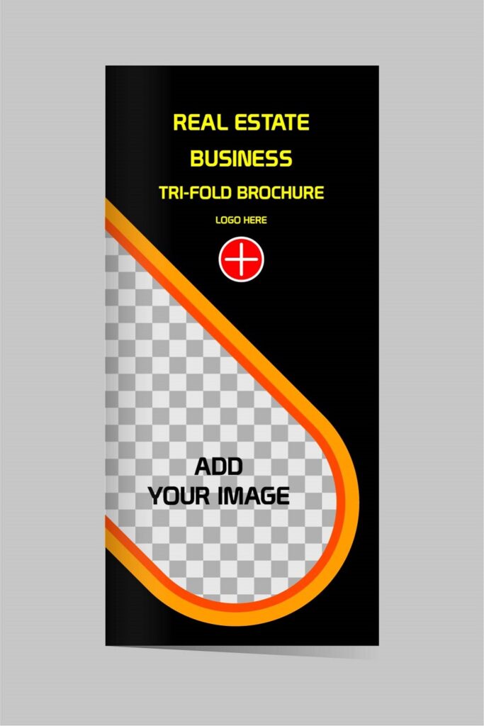Vector real estate Tri fold brochure design template editable ...