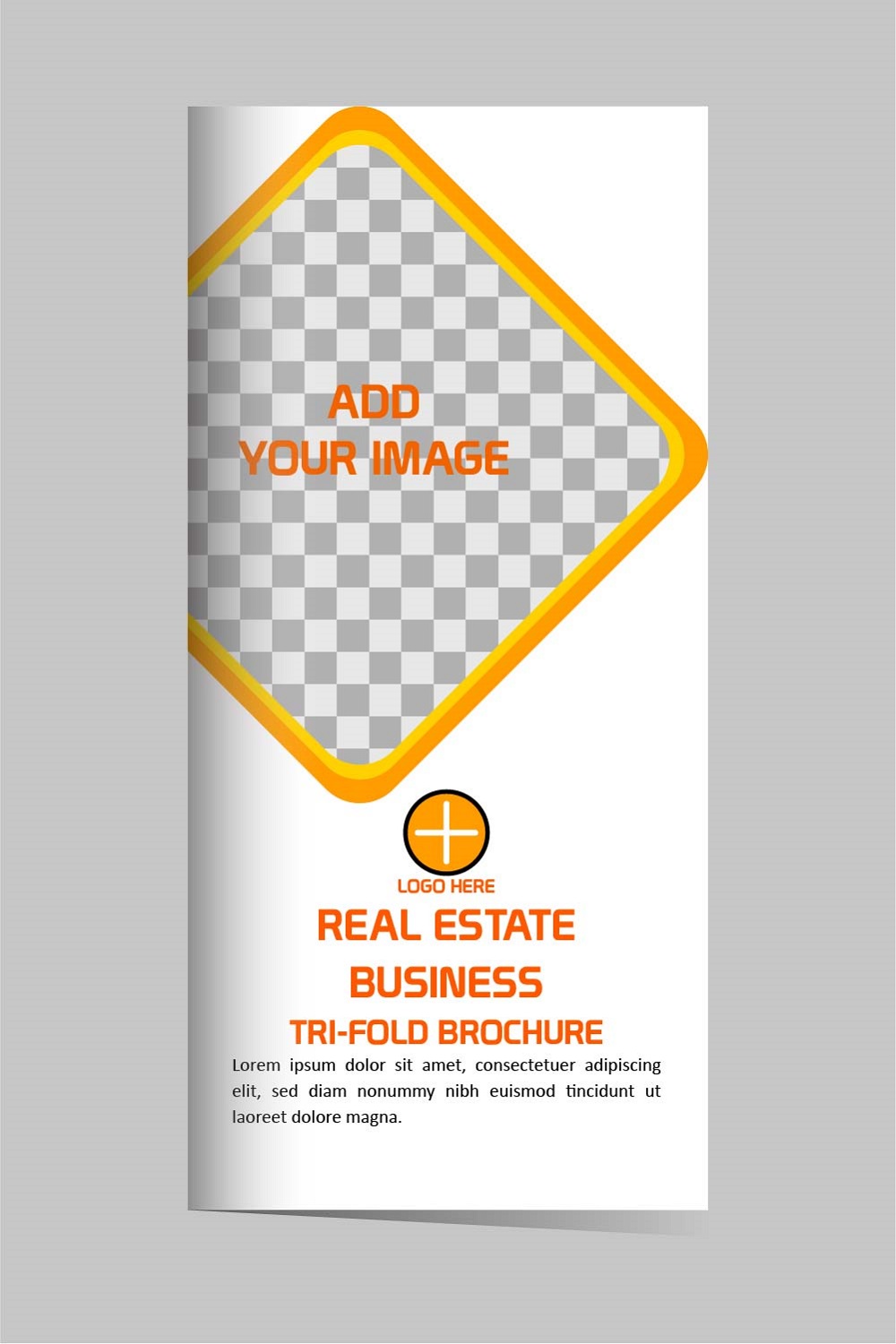 Vector real estate Tri fold brochure design template editable pinterest preview image.