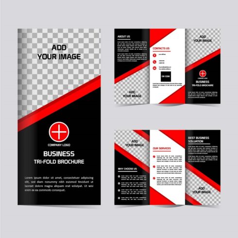 Vector Tri fold Business brochure design cover image.