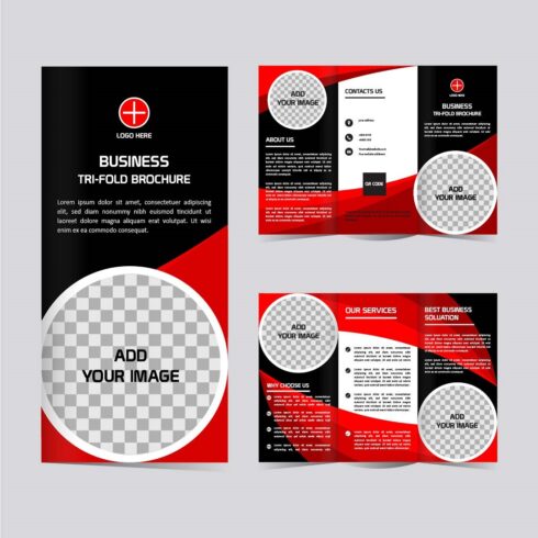 Vector Tri fold Business brochure design template editable cover image.