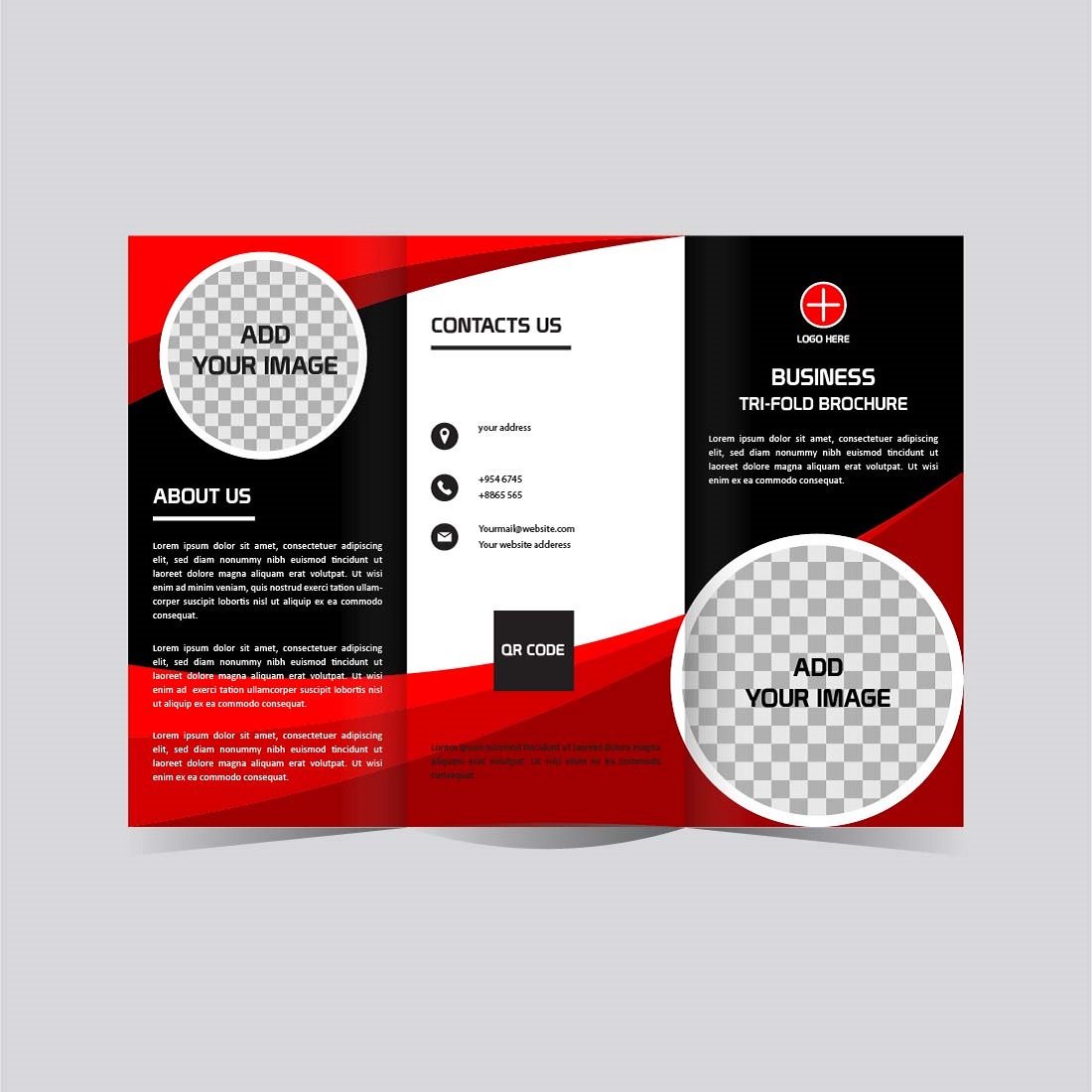 Vector Tri fold Business brochure design template editable preview image.