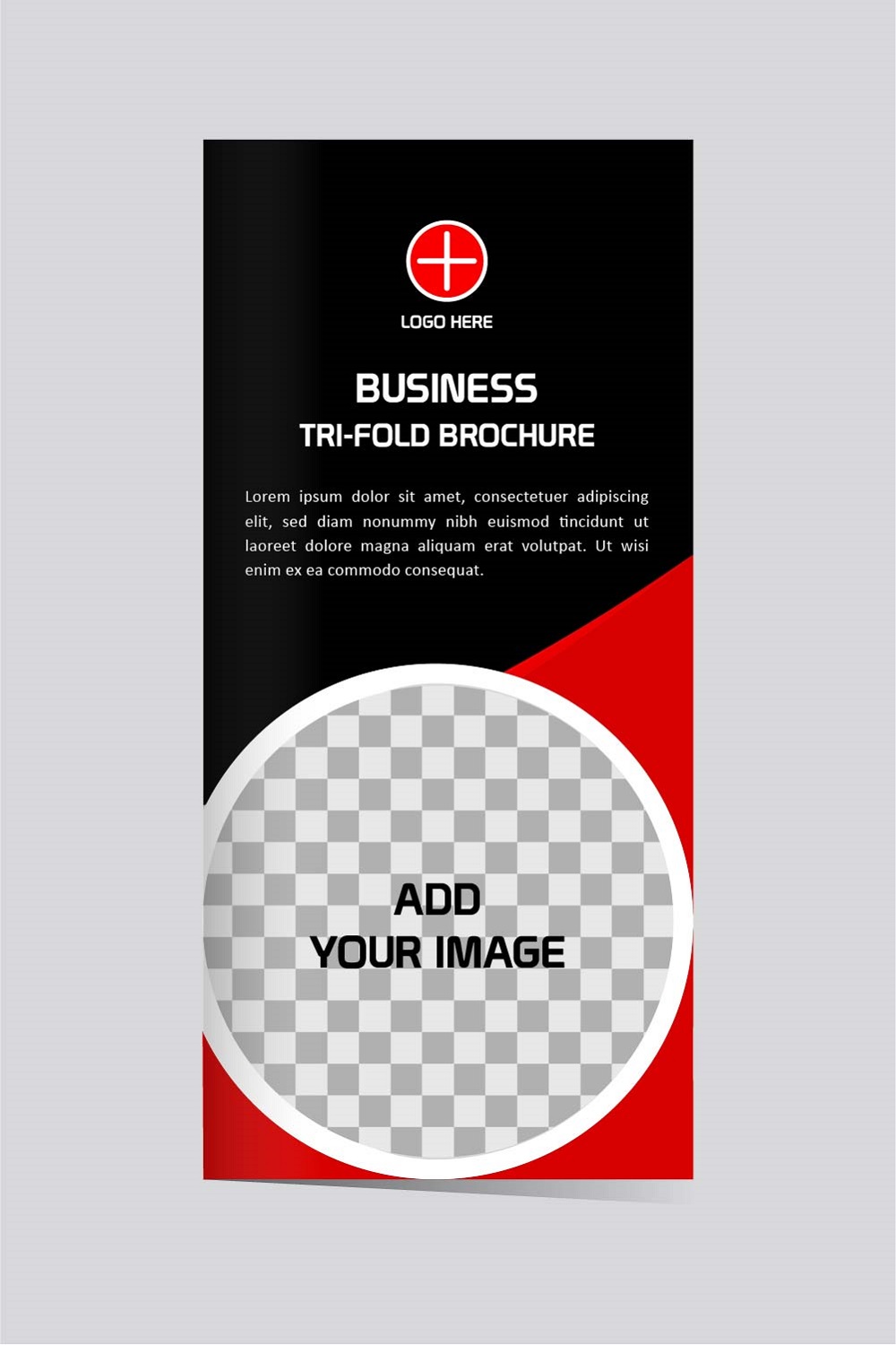 Vector Tri fold Business brochure design template editable pinterest preview image.