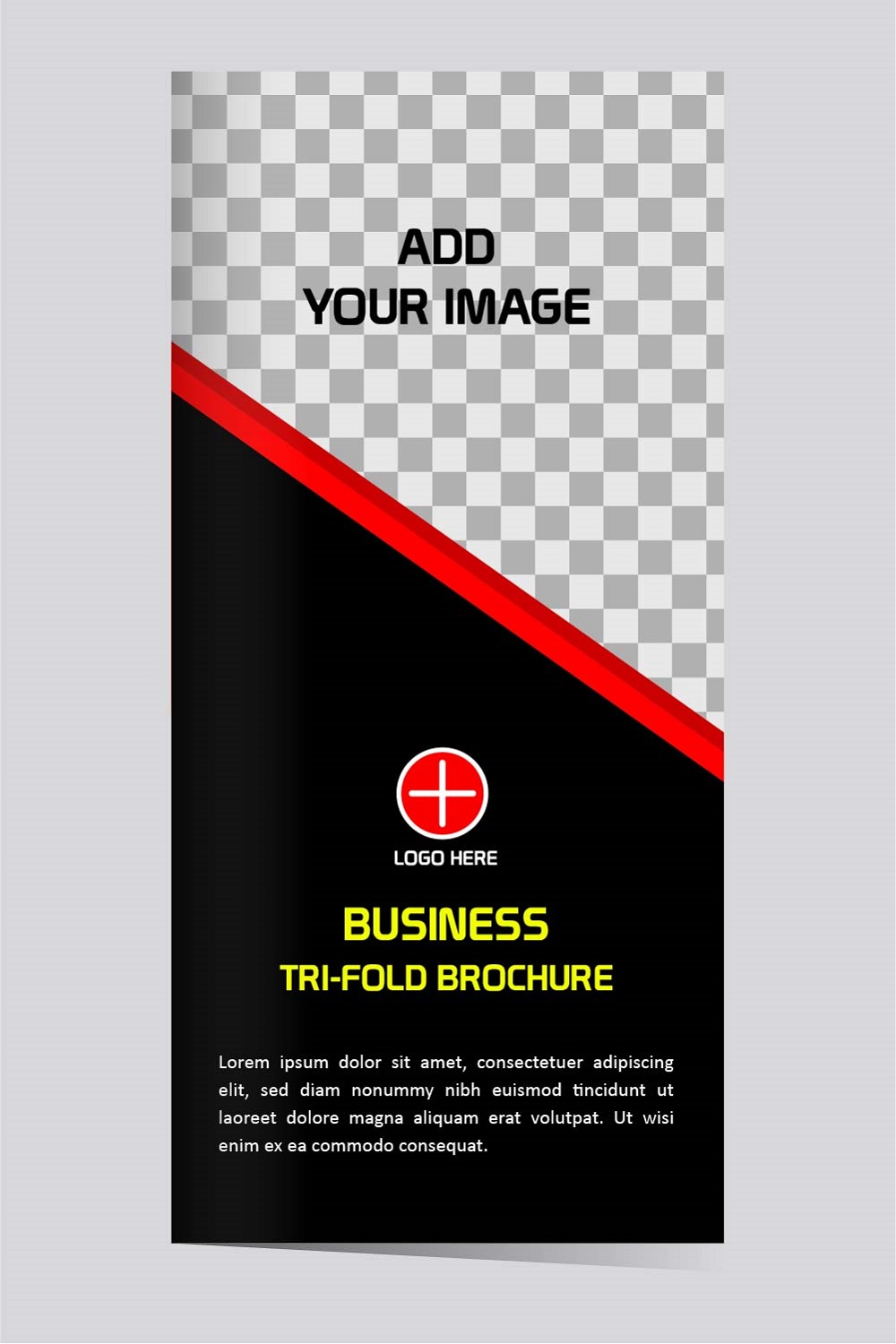 Vector Tri fold Business brochure design template editable and resizable pinterest preview image.