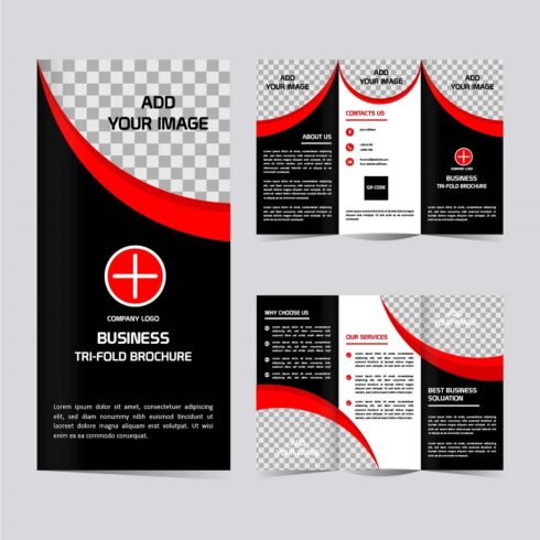Vector Tri fold Business brochure template design cover image.