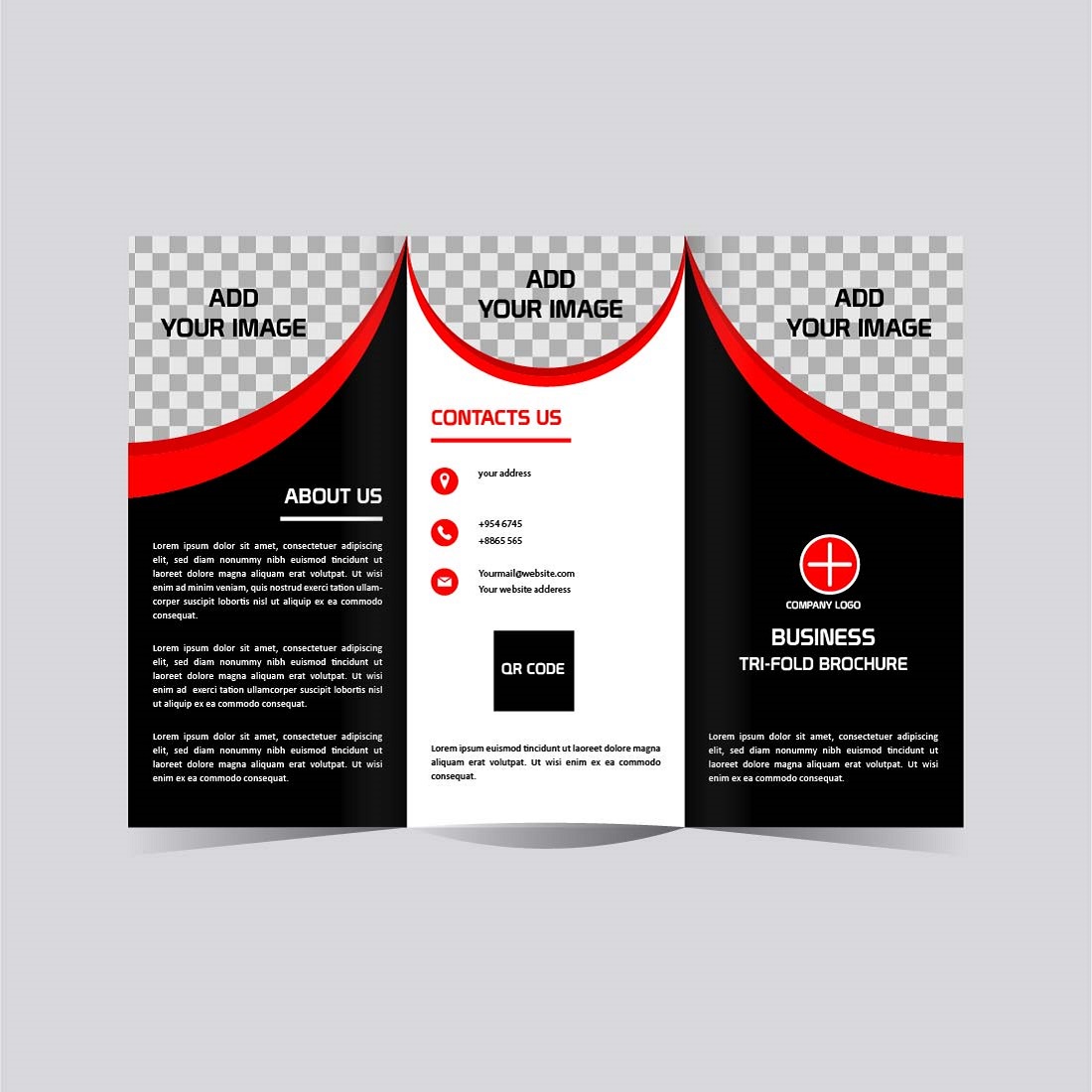 Vector Tri fold Business brochure template design preview image.