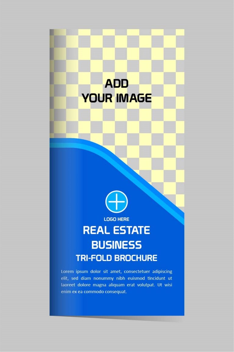 Vector Tri fold real estate brochure design template editable ...