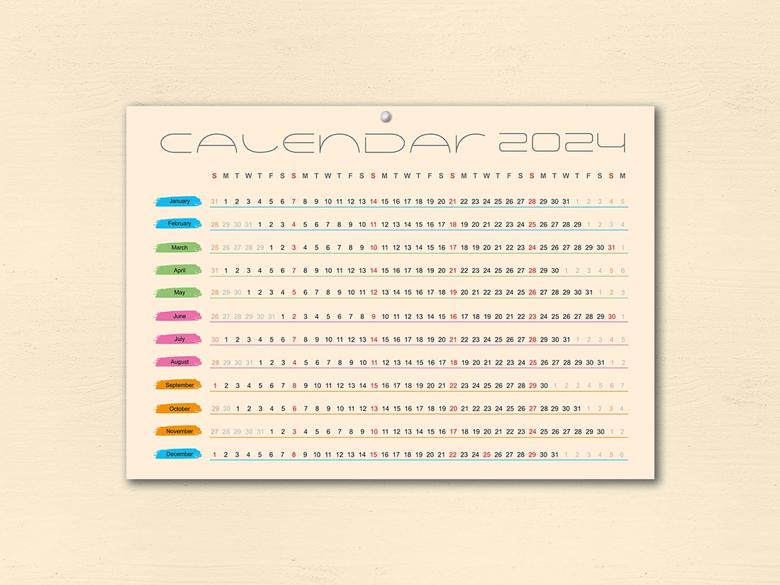 vector calendar horizontal colorful 2024 9 sample min 331