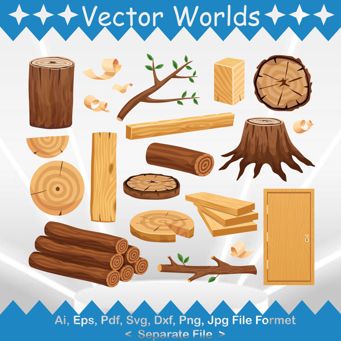 Wood SVG Vector Design preview image.