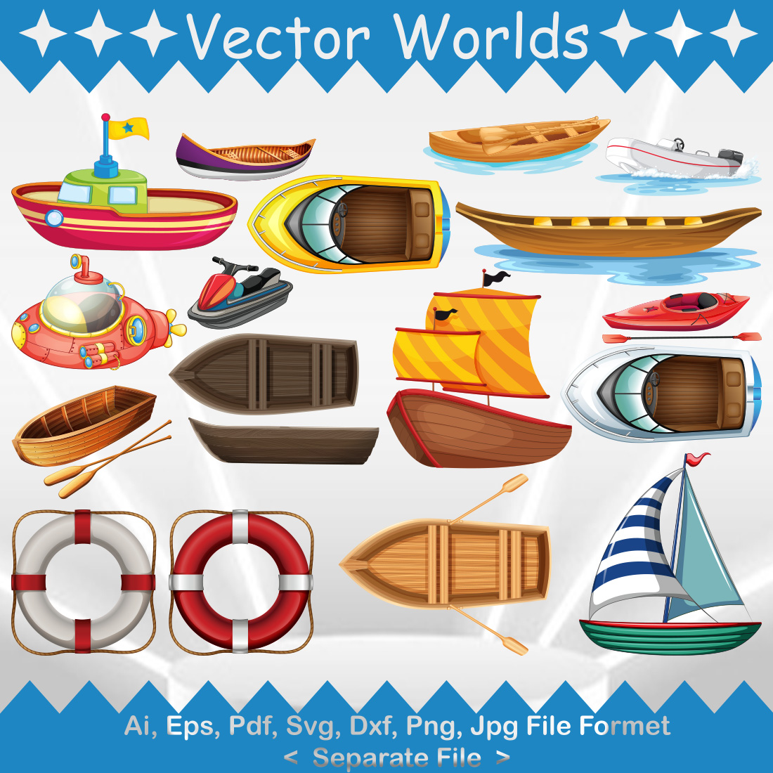 Boat SVG Vector Design preview image.