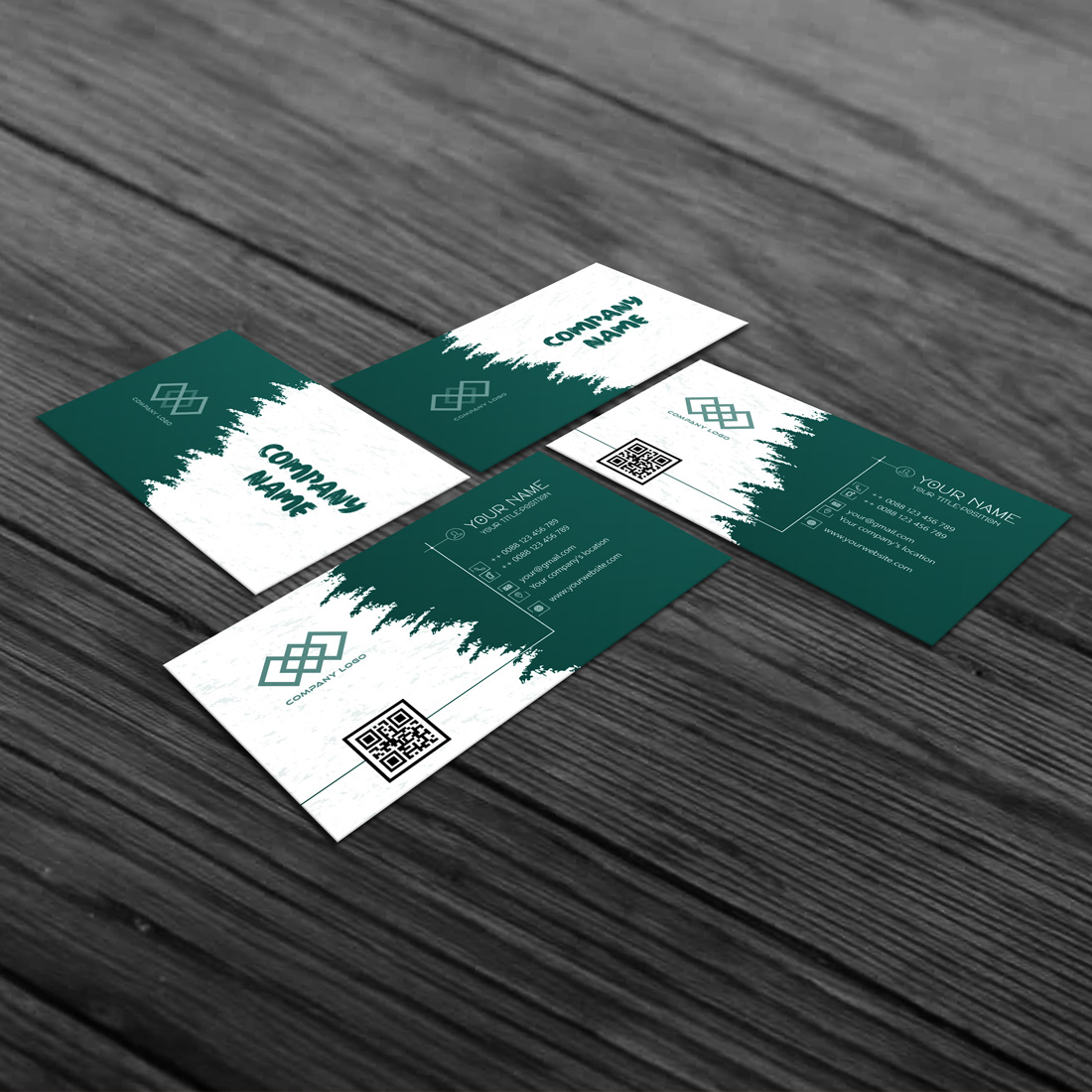 Corporate business card of 8 colors preview image.