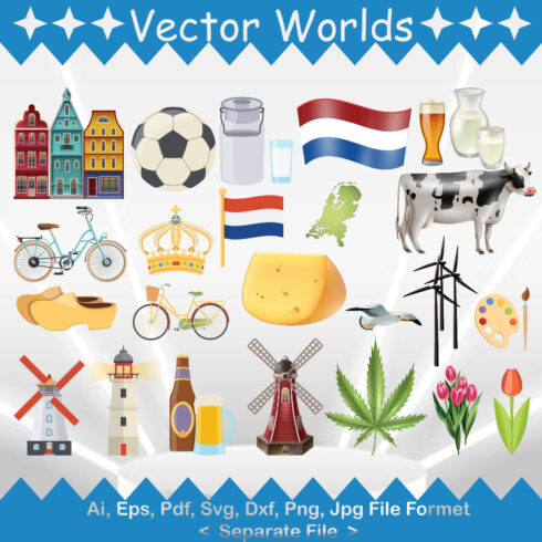 Netherlands Country Symbol SVG Vector Design cover image.