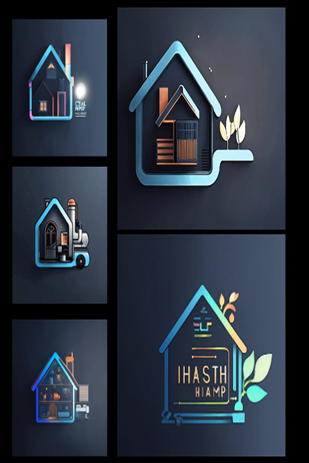 Warm House - Logo Design Template pinterest preview image.