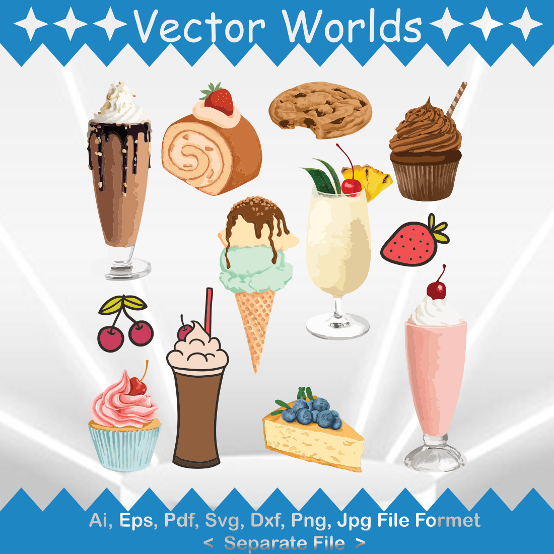 Milkshake SVG Vector Design preview image.