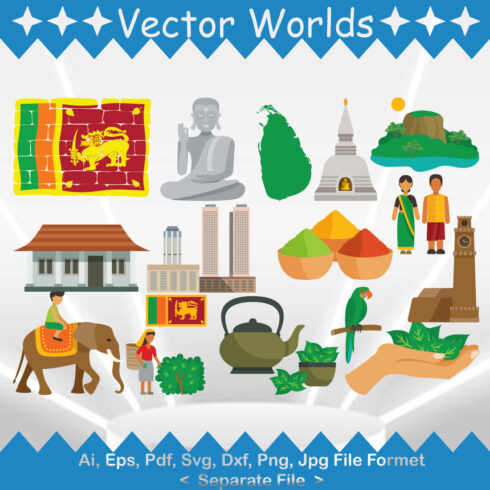 Sri Lanka Country Symbol SVG Vector Design cover image.