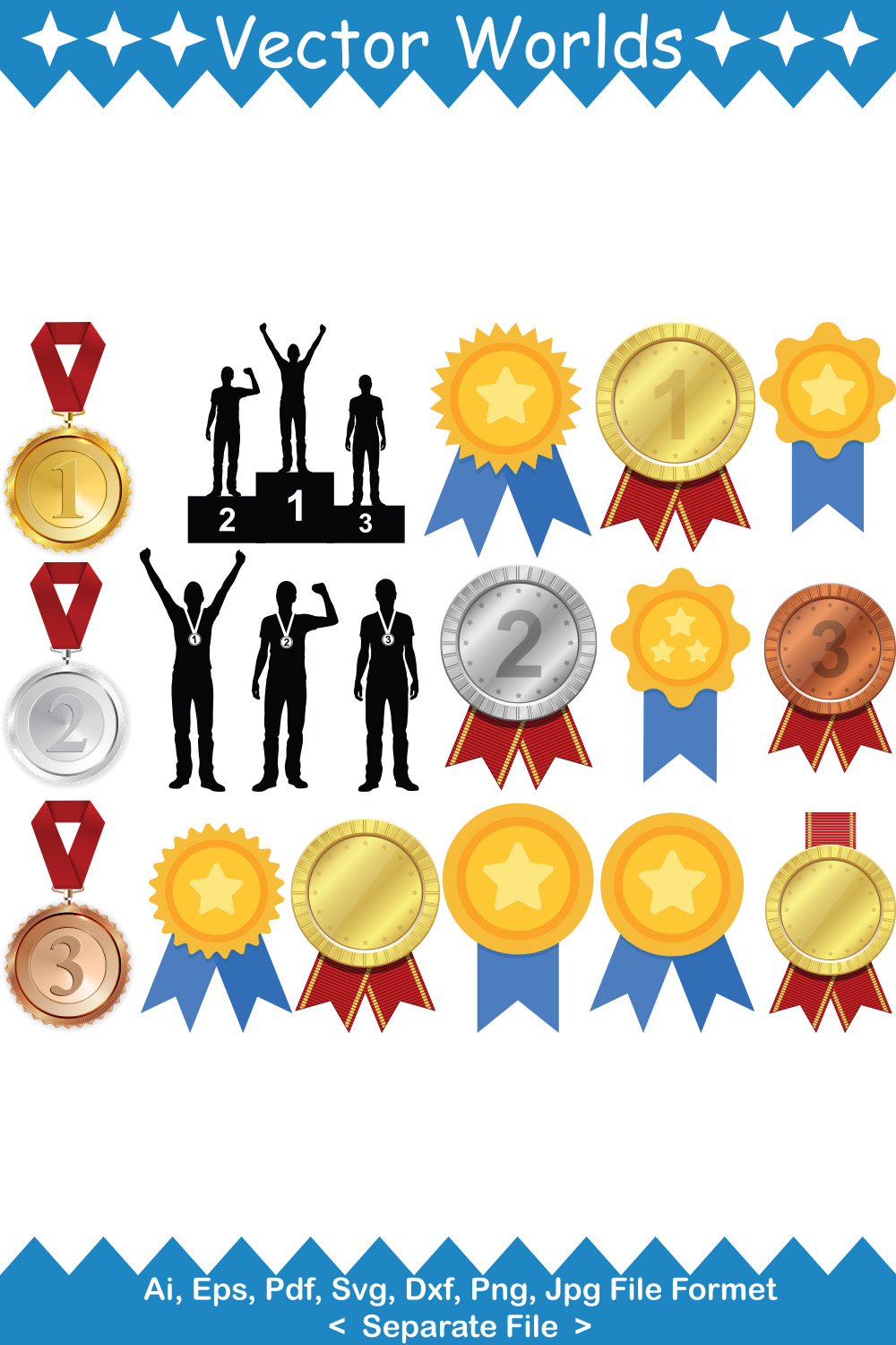 Medal SVG Vector Design pinterest preview image.