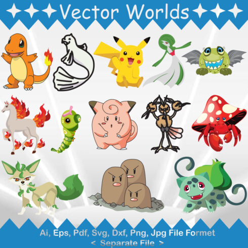 Pokémon All Character SVG Vector Design cover image.