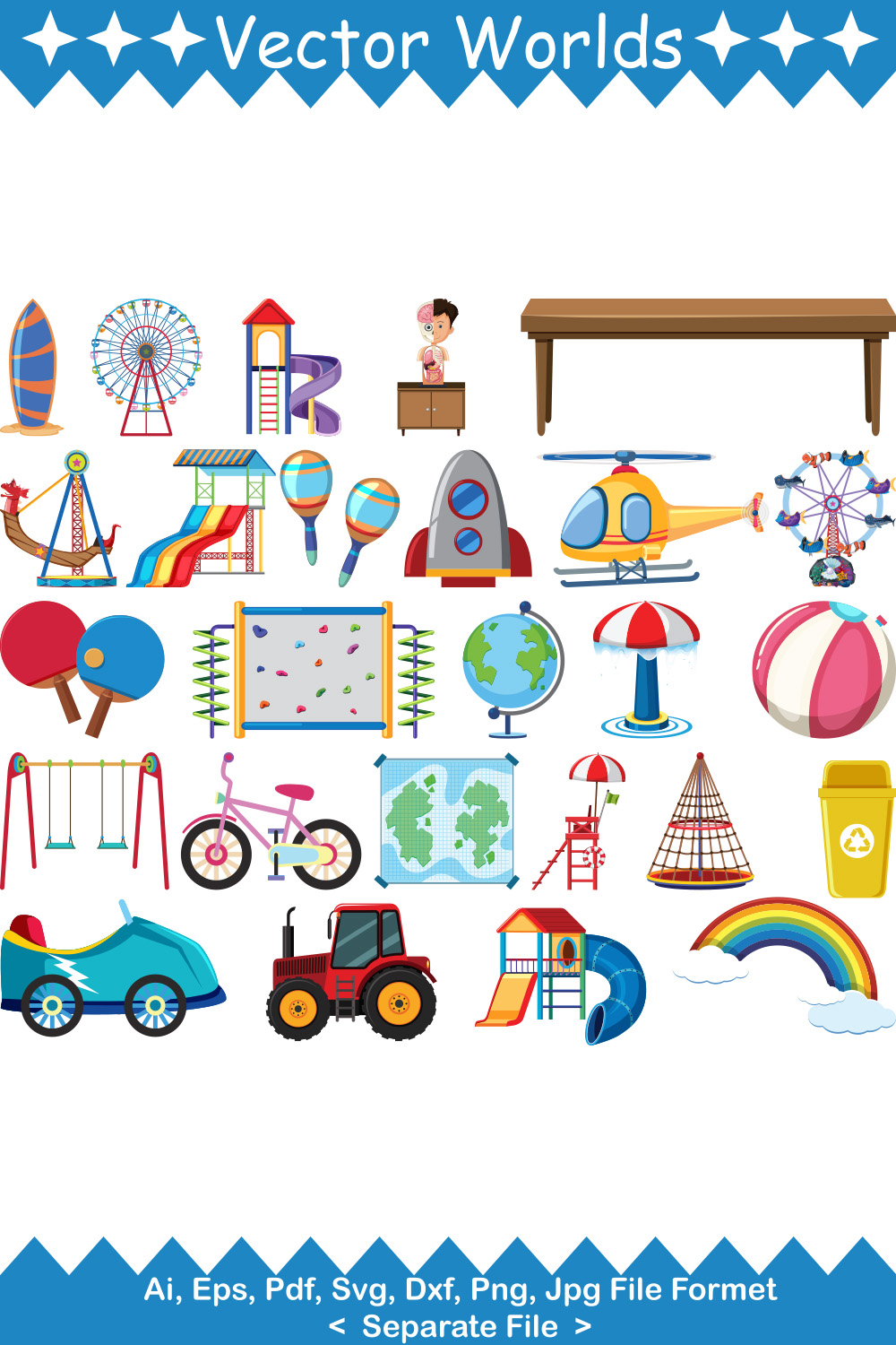 Toys Real SVG Vector Design pinterest preview image.