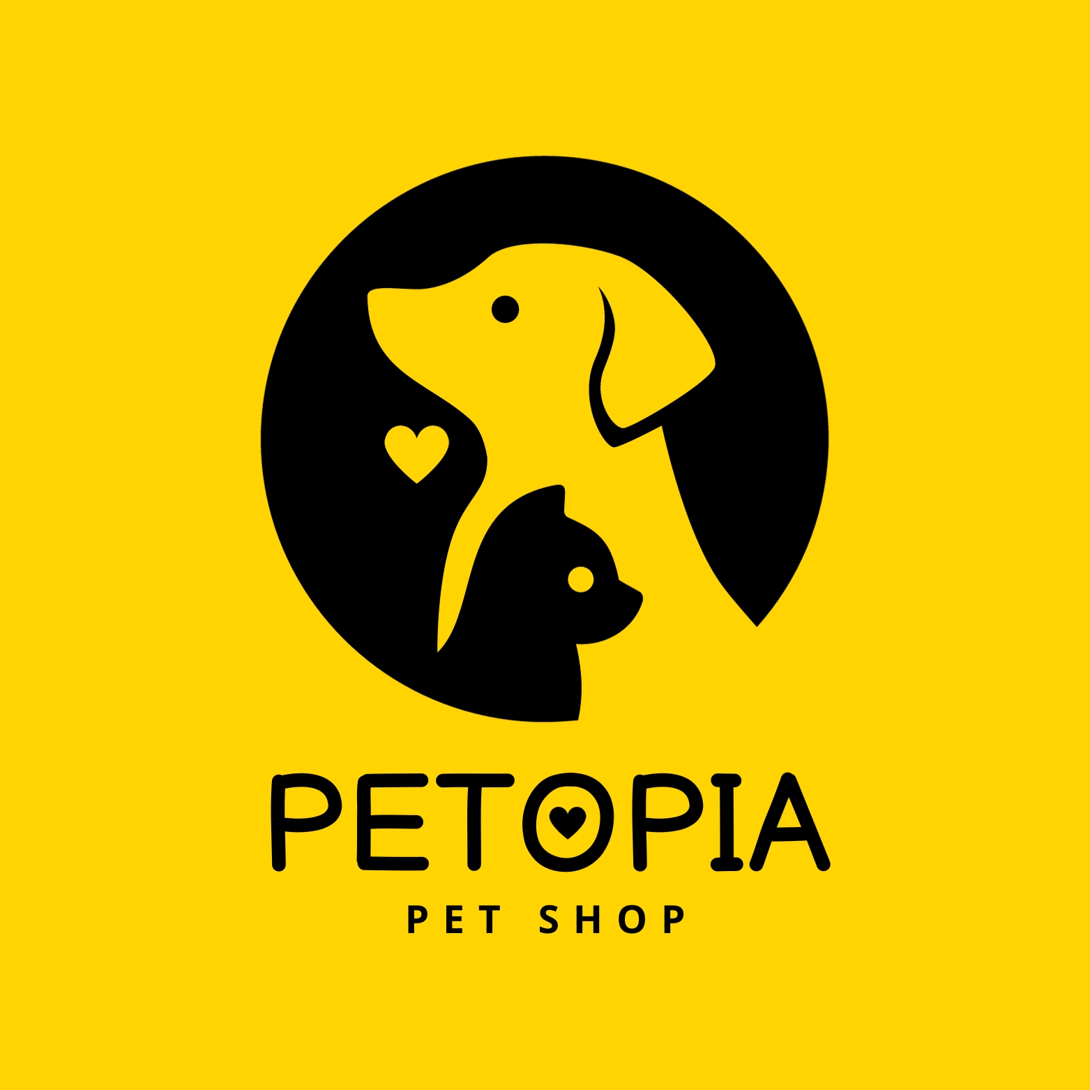 Yellow Black Simple Pet Logo Template cover image.