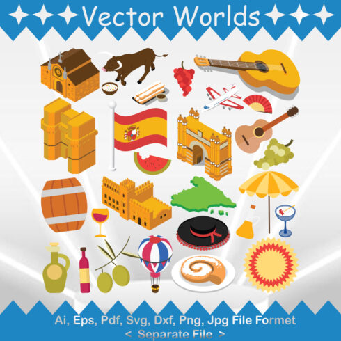 Spain Country Symbol SVG Vector Design cover image.