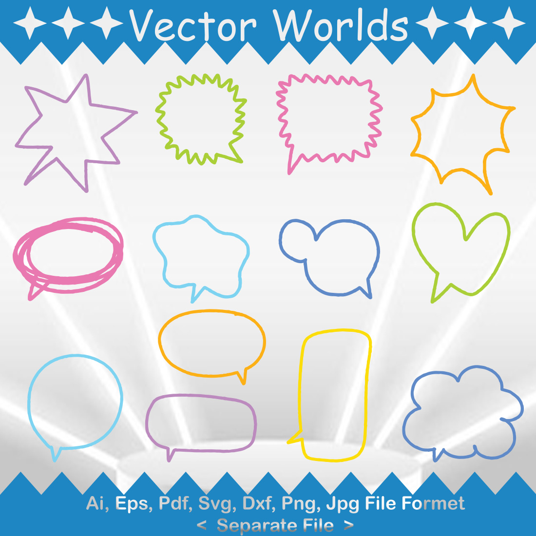 Speech Bubbles SVG Vector Design preview image.