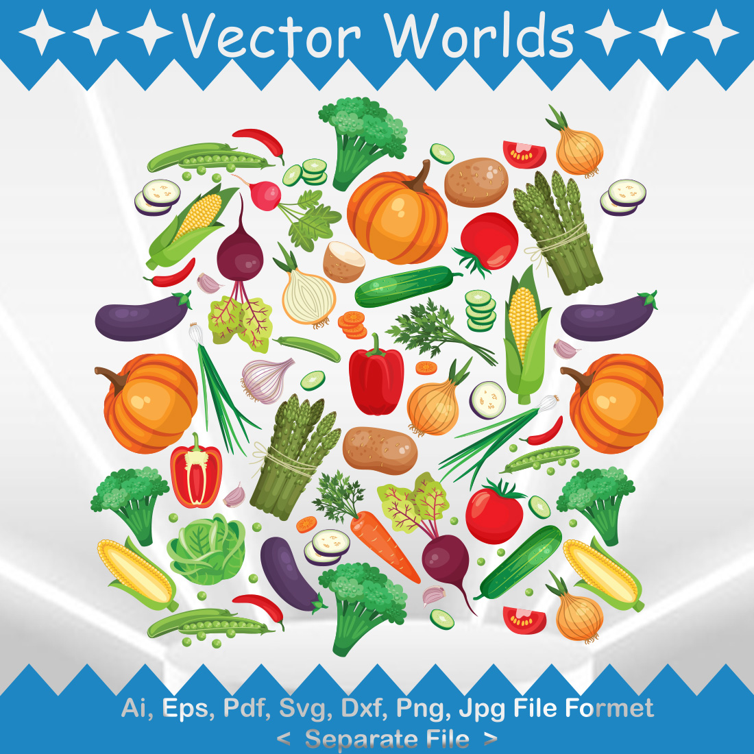 Vegetable SVG Vector Design preview image.