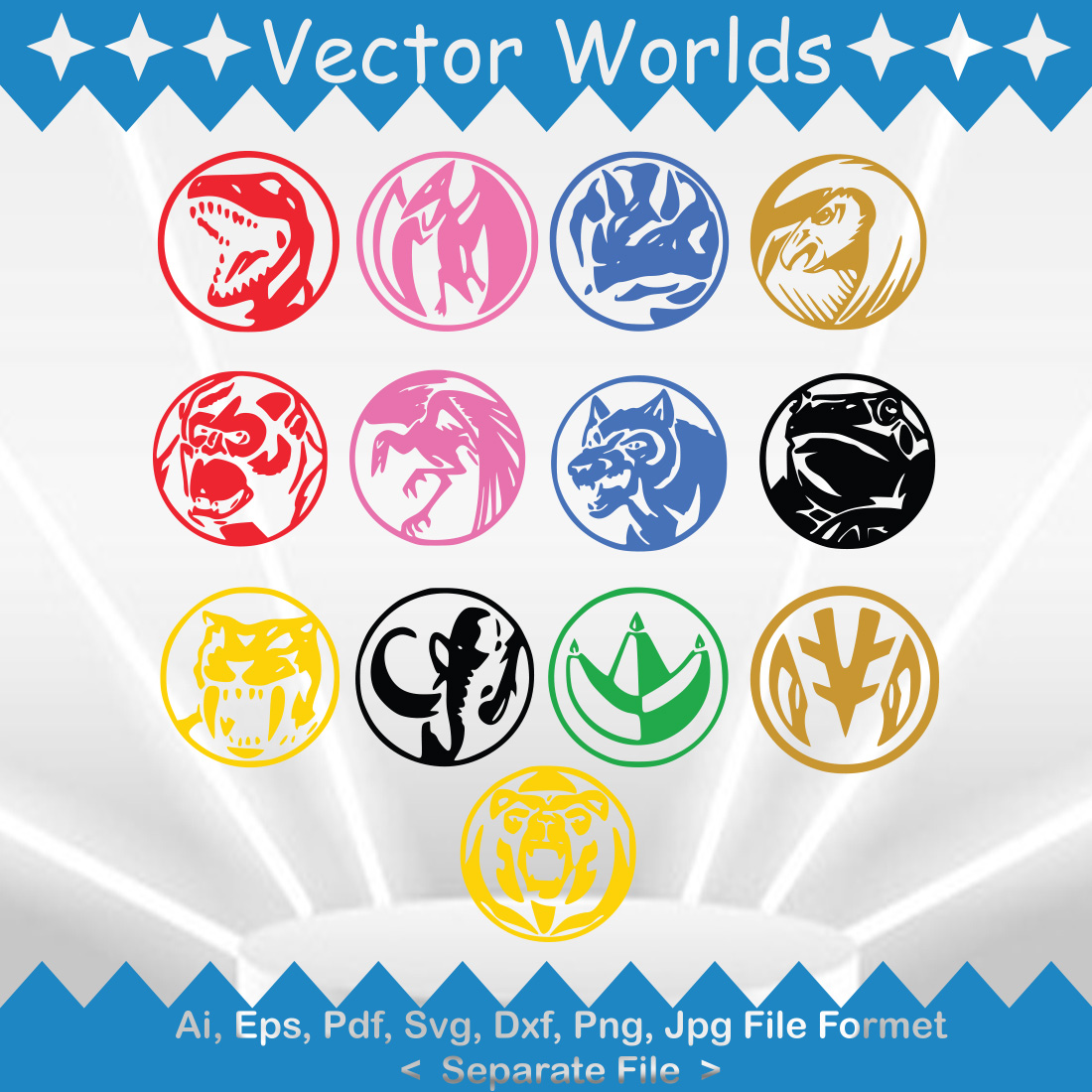 Power Ranger Power SVG Vector Design preview image.