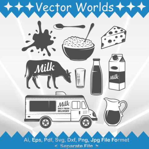 Milk SVG Vector Design cover image.