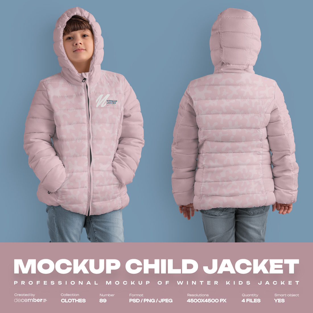 4 Mockups of a Kids Jacket cover image.